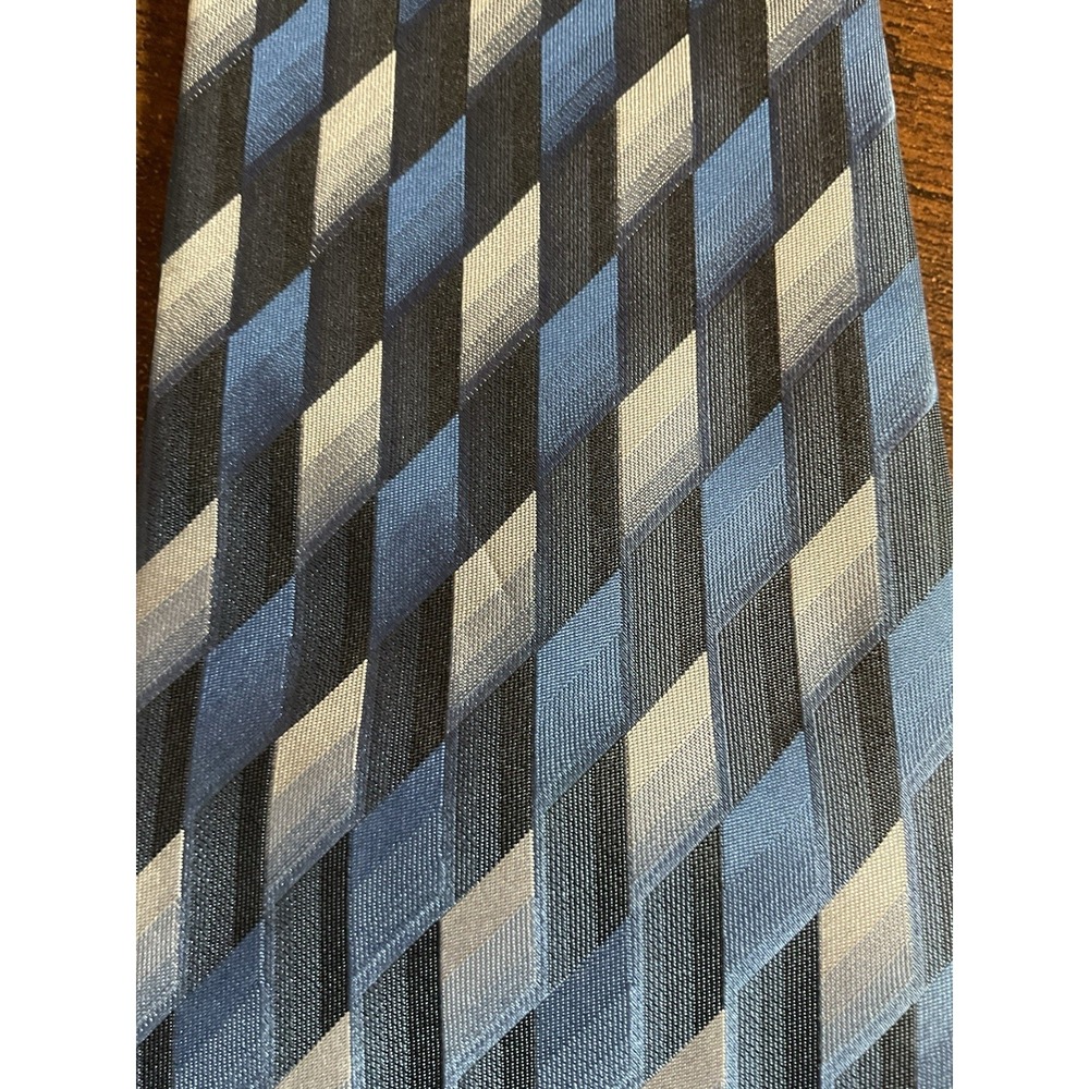 Men's Dockers Blue Silver Necktie 100% Silk